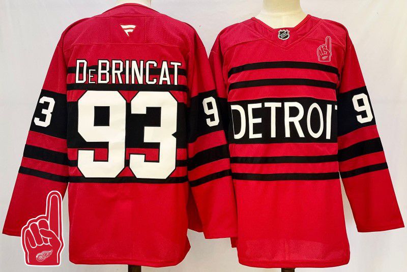 Men Detroit Red Wings 93 Debrincat Red Fanatics 2025 NHL Jersey style 10